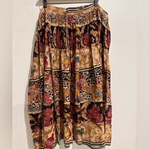 EMANUEL‎ GERALDO Vintage Boho Festival Summer Cotton Blend Midi Skirt Size OS